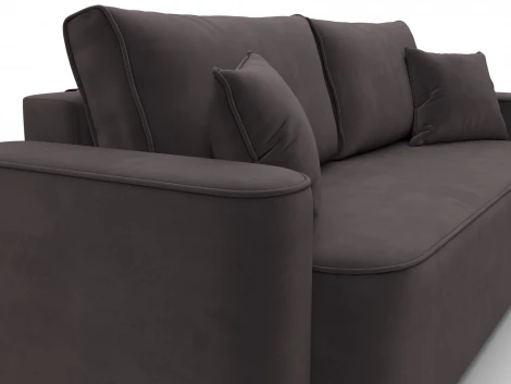 Диван прямой Лига-118 НПБ (ДСП,ЛДСП,Брус,Фанера,Велюр/Коричневый) Лига Диванов 137076