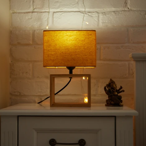 Настольная лампа оранжевый Uniel UML-B401 E27 ORANGE/WOOD