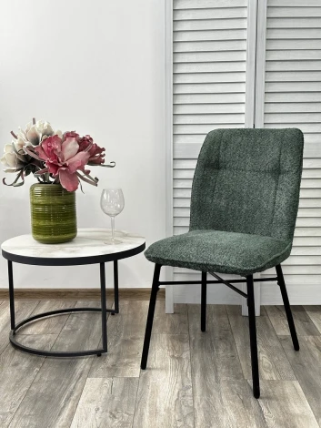 Стул COMO UF998-11 малахит, букле / черный каркас / Товарный знак DISAUR