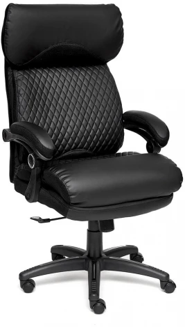 Кресло CHIEF кож/зам/ткань, черный/черный стеганный/черный, 36-6/36-6/11 Tetchair 12851