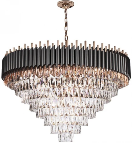 Подвесная люстра каскадная большая Loft It Eclair 10206/1000 (220V, хрусталь, на цепи)