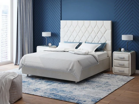 PROxSON Кровать Rhomby без основания (Ткань: Велюр Лофти Лён) 80x200