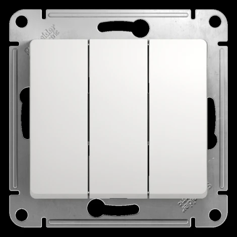 Выключатель встраиваемый трехклавишный (белый) Systeme Electric GSL000131