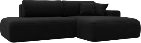 Диван угловой Лига-036 НПБ Модерн правый угол (Черный/Микровельвет) Лига Диванов арт.121399