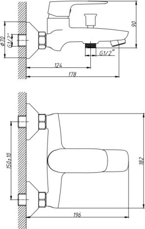 Смеситель 1 Orange Mari M07-100cr для ванны с душем