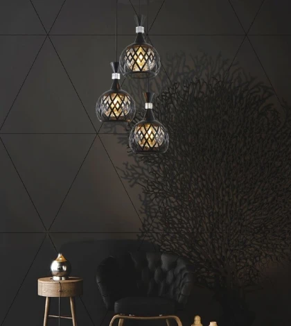 Подвесной светильник Seven Fires Avan SF4041/3P-BK-AM