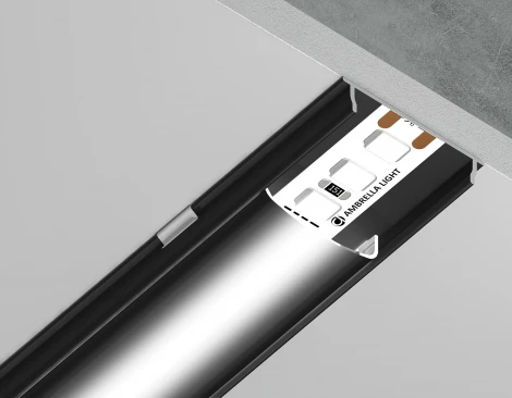 Алюминиевый профиль накладной гибкий для светодиодной ленты до 15мм Ambrella Illumination GP1600BK/BK