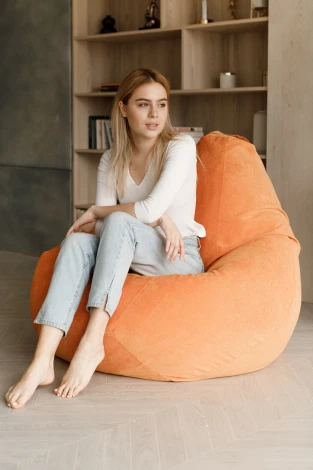 Кресло мешок Dreambag Груша Оранжевый Микровельвет (2XL, Классический) 5011731