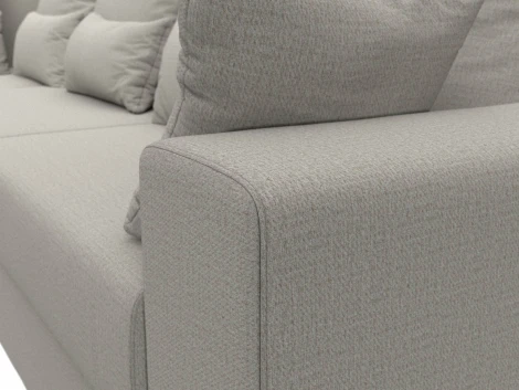 Диван угловой Майами Long левый угол (Бежевый/Рогожка) Лига Диванов арт.122905L