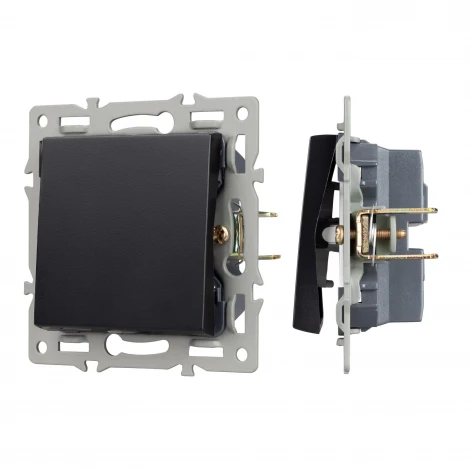 Механизм выключателя одноклавишный проходной SWT-MKP1-PL-BK (250V, 16A) (Arlight) 043715