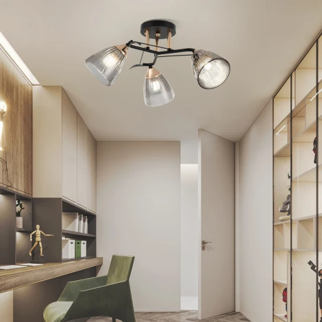 Потолочная люстра на штанге Arte Milano AMALFI 322610/3 BK+FG (220V)