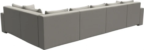 Диван П-образный Майами левый угол (Бежевый/Рогожка) Лига Диванов арт.122552L