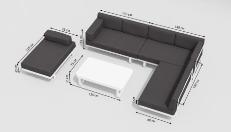 Лаунж зона Gardenini Hacienda LHCD.020500.S4