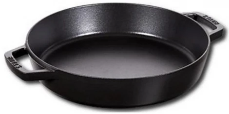 Сковорода круглая, 26 см, с чугунными ручками, черная 12232623 Staub