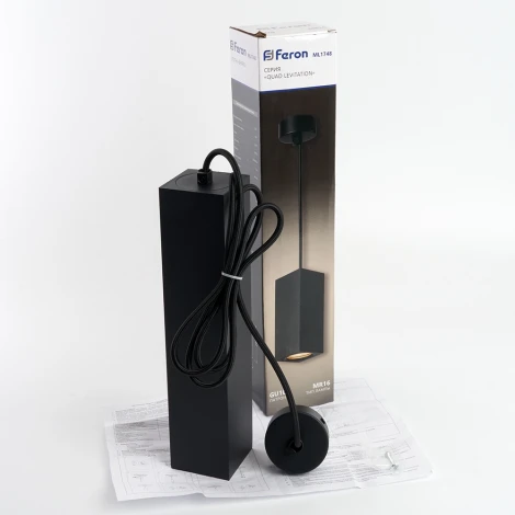 Подвесной светильник Feron ML1748 Barrel QUAD levitation 48431 MR16 35W черный (220V, на проводе)