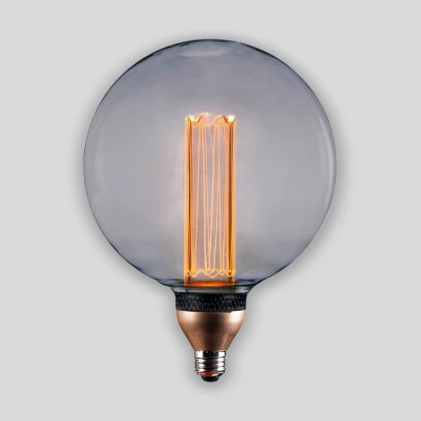 Лампочка светодиодная диммируемая прозрачный/серый шар E27 8W Hiper Vein HL-2253