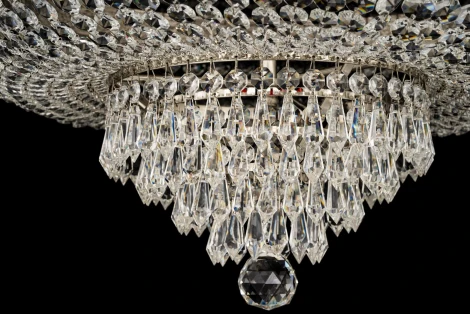 Потолочная большая люстра хрустальная Arti Lampadari Santa Gold Santa E 1.8.60.600 N (220V, круглые)