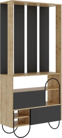 Обувница с вешалкой для одежды NORFOLK HALL STAND LEVE (ЛДСП,Металл/Черный,Дуб) арт.LEV00776