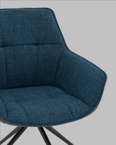 Кресло вращающееся Кимберли рогожка/замша синий Stool Group арт.УТ000041749