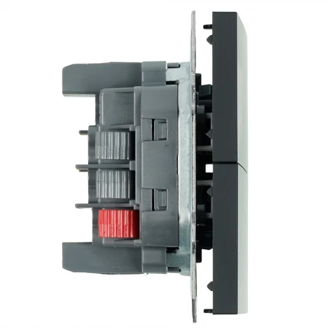 Переключатель двухклавишный (черный уголь, soft touch) Stekker Эмили 50249