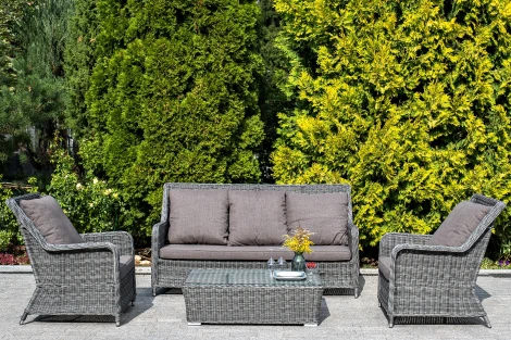 "Гляссе" лаунж-зона из искусственного ротанга, цвет графит 4SIS арт.УТ-00003176