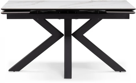 Керамический стол Woodville Бронхольм 140(200)х80х77 белый мрамор / черный 532396