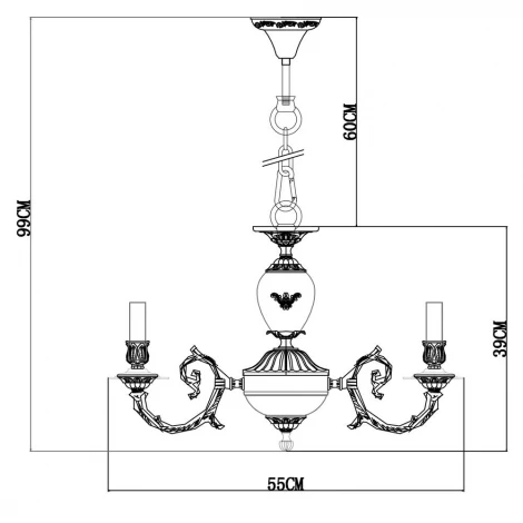 Подвесная люстра Arte Lamp Luisa A8020LM-5WG