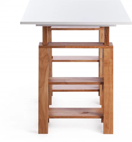 Стол Письменный Jimmi дерево гевея, МДФ, 120 x 75 75-90см, White (Белый) / Natural (натуральный) Tetchair 15108