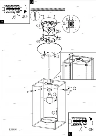 Подвесной светильник Eglo Loncino 49495 (220V, на проводе)