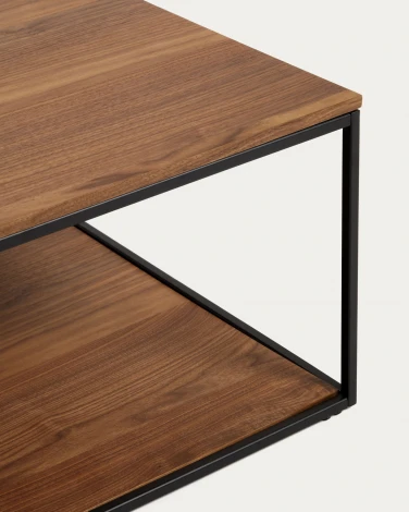Yoana Журнальный столик из орехового шпона и черного металла 80 x 80 см La Forma (ex Julia Grup) арт.146307