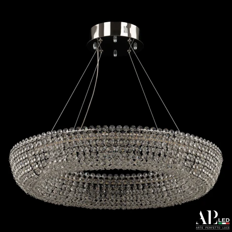 Подвесная люстра светодиодная APL LED Sicilia SH502.0.60.A.Ni.4000 (220V, хрусталь, на тросе, круглые)