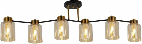 Потолочная люстра на штанге ILLUMICO IL6111-6COU-79 BK GD (220V)