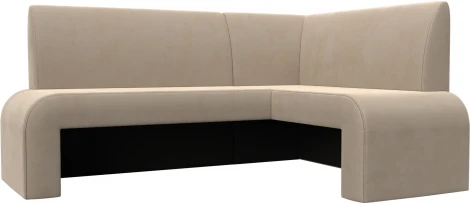 Диван кухонный угловой Кармен правый угол (Бежевый/Велюр) Лига Диванов арт.126131