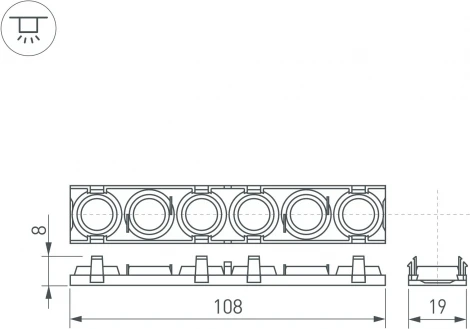Экран линзованный SL-LINE-W20-30deg-540 (Arlight, Пластик) 041791