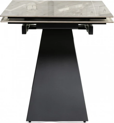 Стеклянный стол Хорсборо (Хорсборо 140(200)х80х79 dyna fantasico grey / черный) Woodville арт.588009