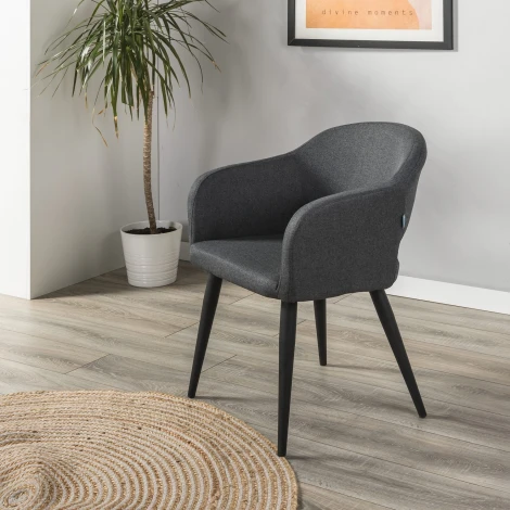 Кресло R-Home Oscar тёмно-серый/черный