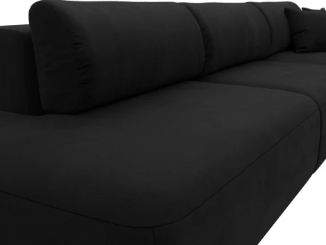 Диван угловой Лига-036 НПБ Модерн Лонг правый угол (Черный/Микровельвет) Лига Диванов арт.121416