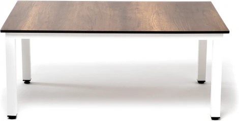 "Канны" журнальный столик из HPL 90х60, H40, каркас белый, цвет столешницы "дуб" 4SIS арт.УТ-00008358