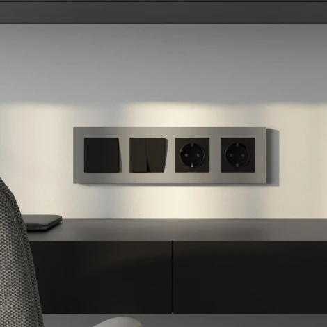 Рамка на 4 поста Slab (дымчатый софт) Werkel W0042917 (a071628)