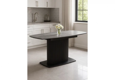 Керамический стол Фестер 160(205)х90 larka grey / черный 625981