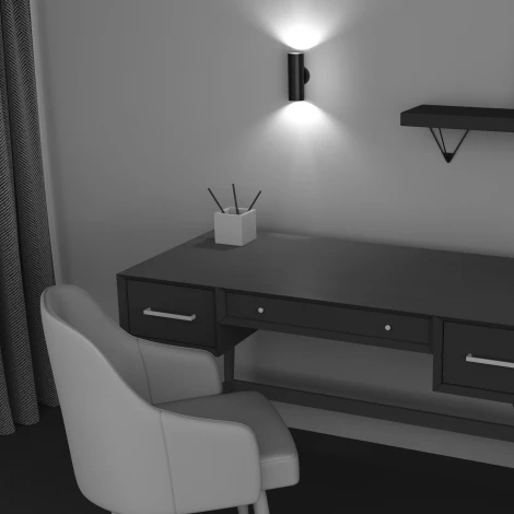 Настенный светильник (бра) FOCUS S GU10х2 10Вт IP 20 Maytoni Technical C068WL-02B (220V, круглые)