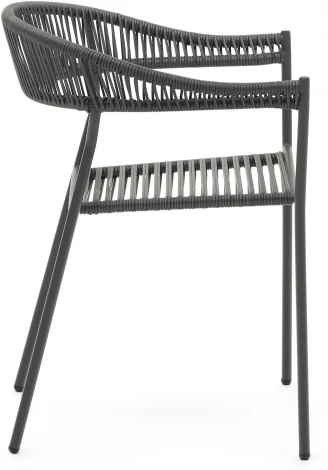 Futadera Садовый стул из серого шнура и серой стали La Forma (ex Julia Grup) арт.157017
