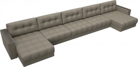 Диван П-образный с декором Лига-049 НПБ Мегалонг Лига Диванов (Экокожа) арт.128534