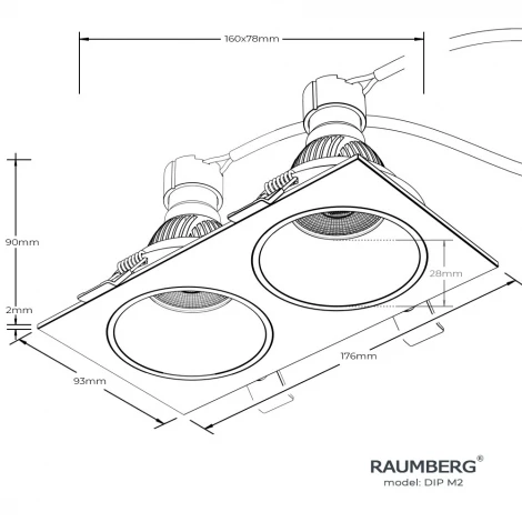 Встраиваемый светильник Raumberg DIP M2 Black