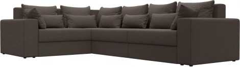 Диван угловой Майами Long левый угол (Коричневый/Рогожка) Лига Диванов арт.122906L