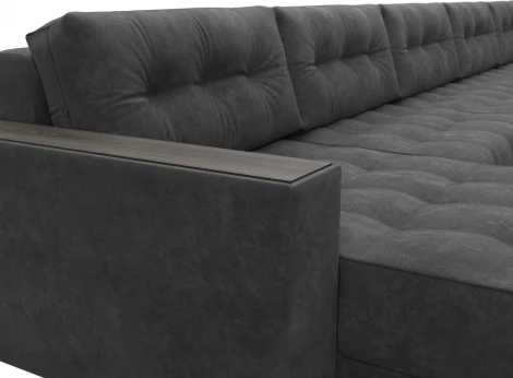 Диван П-образный с декором Лига-049 НПБ Мегалонг Лига Диванов (Велюр) арт.128530