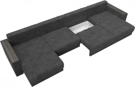 Диван П-образный с декором Лига-049 НПБ Лонг Лига Диванов (Велюр) арт.128564