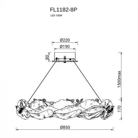 Подвесная люстра светодиодная Fluorite Felicity FL1182-8P