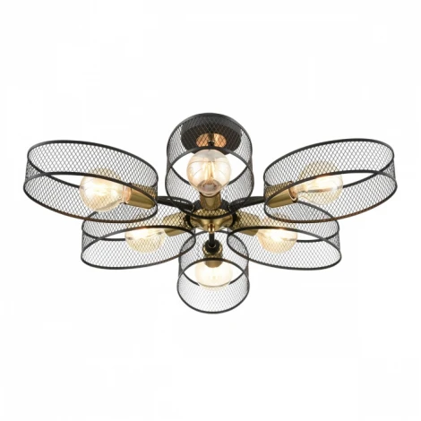 Потолочная люстра на штанге Lumion Vivana 8153/6C черный/медный, металл Е27 6*60W 220V