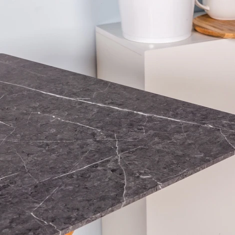 Стол R-Home Нарвик раскладной 120-160 ОРЕХ-Мрамор Графит